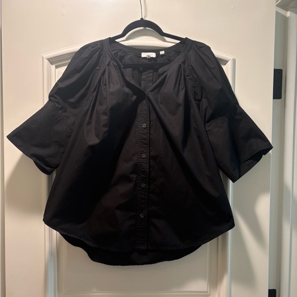 A.L.C. Black Puff Sleeve Blouse - Picture 3 of 6
